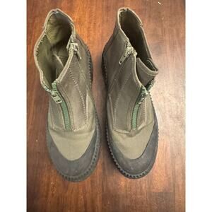 Free People Silent D Everest zip front ankle boots size 36/6 green and black